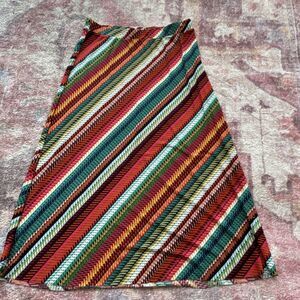 C EST. 1946 Multicolor Striped Knit A-Line Long Stretch Skirt M